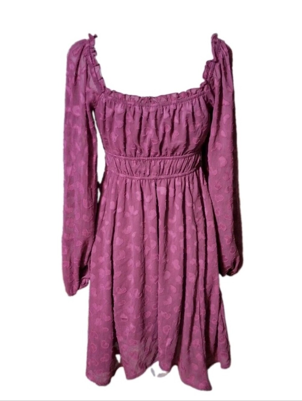 So M Chiffon Coquette Puff Sleeve Dress Milkmaid Babydoll Romantic Renfair - Picture 2 of 9